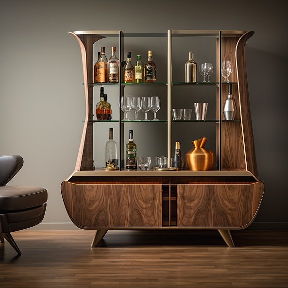 ai generated liquor cabinet, custom furniture, the furniture app